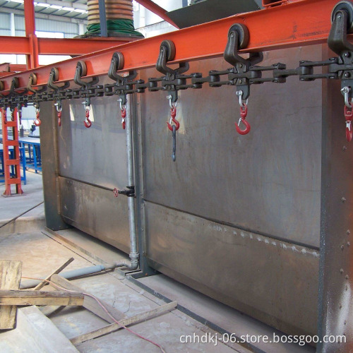 Electric power overhead rail trolley for LPG cylinder powder coating